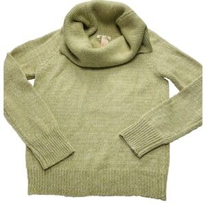 Tulle Anthropologie Sweater Womens L Marled Tan Cowl Neck Long Sleeve Knit